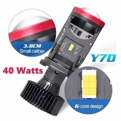 Lampu LED Y7D Projie H4 Mini Projector Lens Lensa Motor Mobil Headlamp - Y7D RHD