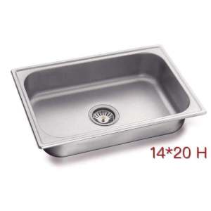 Melika Stainless Kitchen Sink 14x20 16x24 Heavy Duty Lababo With PVC Strainer