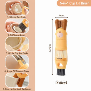 Five In One Cup Cleaning Brush Bottle Lid Straw Gap Cleaner Multi Function Kitchen Cleaning Tool Berus Pembersih Cawan Lima Dalam Satu Berus Botol Penutup Straw Celah Alat Pembersihan Dapur 五合一杯盖清洁刷水杯专用刷奶瓶清洗刷缝隙刷杯口吸管清洁工具家用清洁神器 H198