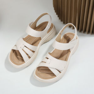 La Maniere Synthetic Leather Steppings Korean Sandals with Strap Shoes for Women 2402-17