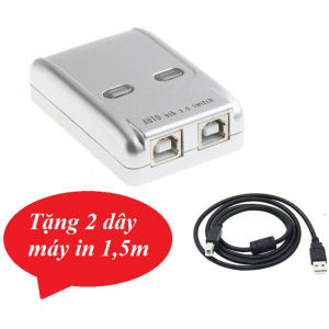 Bộ chia sẻ máy in tự động 1 ra 2 MT viki Tặng 2 dây máy in dài 15m