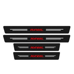 secr For Haval H6 Jolion Dargo M6 F7 F7X H9 4Pcs Carbon Fiber Car Door Sill Threshold Protector Stickers Anti-Scratch 9R3H1