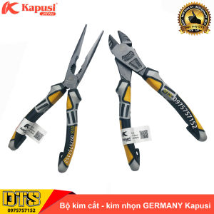 Bộ 2 kìm cắt - kìm nhọn công nghiệp Kapusi JAPAN thép cao cấp CR-V thiết kế tiên tiến tiết kiệm 30% lực bấm