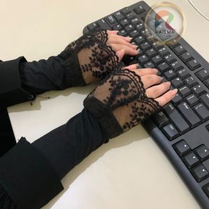 Manset Tangan Wanita Syari Motif Floral Raisma - Perlengkapan Umroh Hijau/Maroon/Chocolate