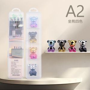 Cool Color Figure Cartoon Decorative Toon Ornament Creative Accessories Mini Decoration | Qty: 4pcs Material: Plastic Come with tape | Stand Bear Sit Bear Space Rabbit Cool Rabbit