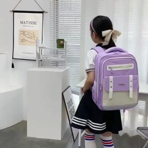High Quality Large Capacity Anti-Spine Waterproof British Style Backpack for kids Fashion Schoolbag