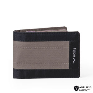 Wallts Ben Black Khaki - Dompet Lipat kanvas uang Dan kartu Pria Wanita