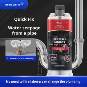 Metal repair glue seals water pipe leaks