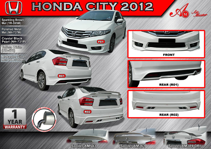 Honda city TMO 2011 2012 2013 airmaster bodykit body kit air master AM front side rear skirt lip Lazada