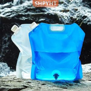 [COD] SHPYHT SPORTS 5 10L Outdoor Portable Folding Water Bag With Faucet Cycling Traveling And Camping Plastic Thickened Large-capacity Water Bag