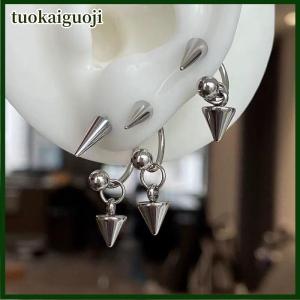 tuokaiguoji Thời Trang Punk Đinh Tán Goth Bông Tai Phụ Nữ Hình Nón Mặt Dây Chuyền Bông Tai Hình Học Phong Cách Punk Hip-Hop Dangle Bông Tai