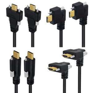 USB C 3.1 đực với đực vít đôi đầu nối khóa sạc nhanh 10gbps truyền dữ liệu và 4K6 0Hz Hỗ trợ video 5V3A