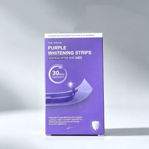 Purple Teeth Whitening Strips 7-Pack Home Cleaning Strips To Improve Coffee And Tea Stains On Teeth Portable Oral Care Strips.
