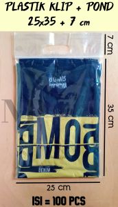 Plastik Klip Pond 25x35 (isi 100pcs) Bening / Packing Baju Oval Jinjing Kaos Seal Zip Lock Cetik