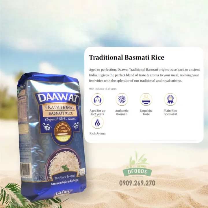 Gạo Ấn Độ Basmati Rice gói 1kg