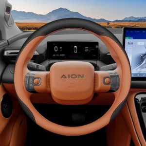 2025 aion V Steering Wheel Cover aion vplus Genuine Leather Ultra-Thin Grip Cover Four Seasons Style