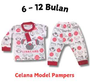 Baju Bayi Setelan Lengan Panjang 3-12 Bulan Bahan Lembut Motif Lucu Kekinian Set Pakaian Anak Harian Link Card