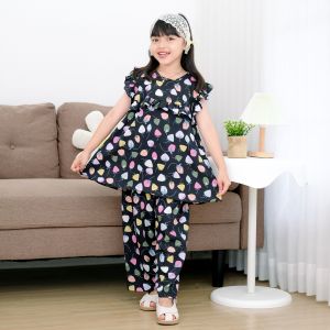 Chieky-Setelan Baju Anak Perempuan Tanpa Lengan Usia 6 Bulan-10 Tahun.