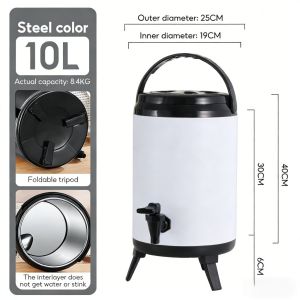Outdoor Ice Bucket Milk Tea Bucket Three-layer insulation Ice Bucket Insulated Water Dispenser