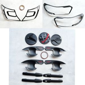 Paket Cover Garnish Lampu Handle Outer Pintu Tutup Tangki Mobil Brio 2023 Hitam Premium