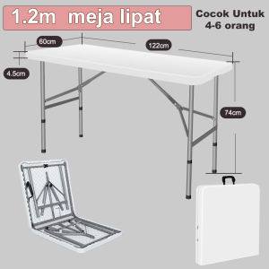 Meja Lipat Portable 1.2-1.8M Plastik Tebal Anti Goyang Meja Jualan Indoor Outdoor