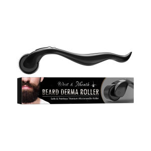 West Month Beard Derma Roller Safe And Painless Titanium Microneedle Roller Beard Growth Roller Moisturizing Beard Roller Hair Shaving Cleaning Repairing Beard Comb Beard Nourishing Repairing Roller Beard Growth Care Hair Care Product 1pcs
