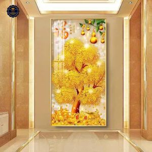 Tranh Cây Vàng Thu Hút Tài Lộc Tranh Canvas Tranh Tráng Gương Tranh Trang Trí Phòng