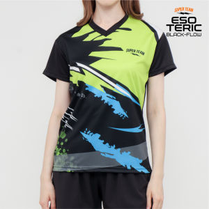 Jersey Lari Wanita SUPETEAM Esoteric Dryfit Motif Esortic - Warna Neon/Maroon/Abu Tua