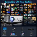 GOOJODOQ New touch screen Projector 4K 2023 WiFi projector  4k projector portable projector โปรเจคเตอร์  Android iOS wiFi HDMI projector portable double speaker Bluetooth เชื่อมต่อมือถือ คอมพิวเตอร์ iPad PS4 PS5. 