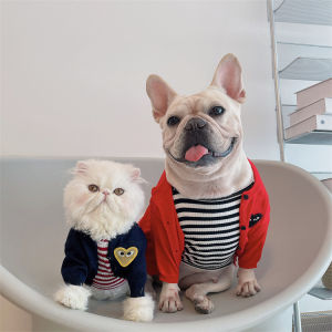 zhongku Fashion Pet Clothes Classical Designed Tide Brand Knitted Dog Coat Cat Cardigan French Bulldog Sweater