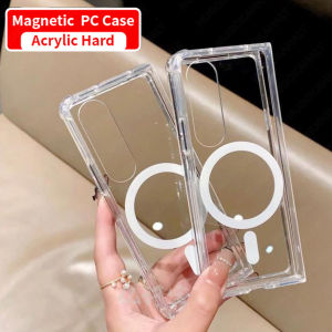 Acrylic Clear Hard Magnetic Phone Case for Samsung Galaxy Fold 7 6 5 4 3 Flip Flip6 Flip5 Flip4 Flip3 Magnet Charging Cover Casing