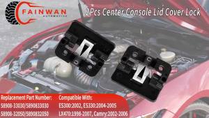 FainWan 2Pcs Center Console Lid Cover Lock Compatible with Camry 2002-2006 Sienna 2004-2010 Tacoma 1995-2001 ES300 ES330 2002-2006 XA20 2001-2005 58908-32050