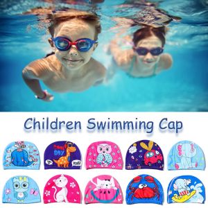 BETTERFORM Children Ear protection Comfortable Kids Swimming Cap Cartoon Animal Beach Hat Elastic