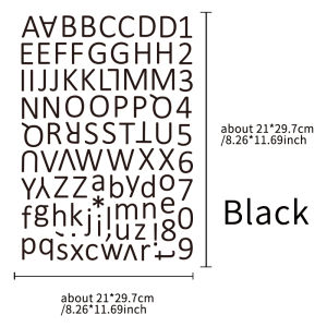 A4 Size Alphabet Stickers 12 Color English Letter And Number Combination DIY Waterproof Sticker
