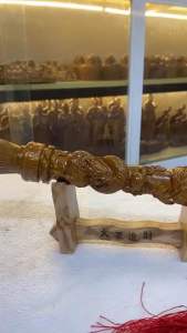 Bút phong thủy Long phụng gỗ bách xanh kt :40/5/5