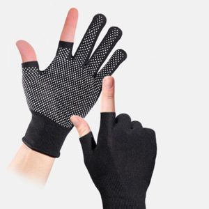 FEEZE Comfortable Breathable Windproof Climb Mountains Driving Solid Color Nylon Gloves Non-slip Mittens Half Finger Gloves Men Elastic Gloves