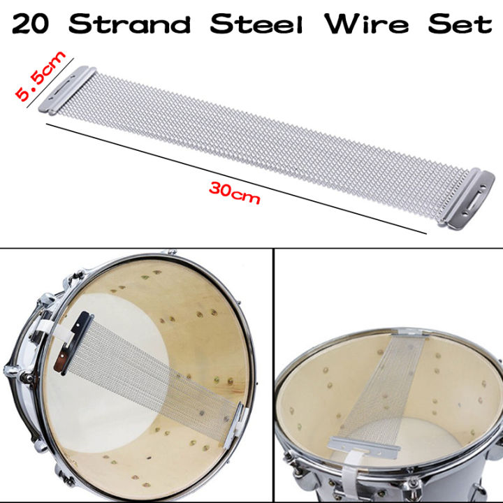 Silver 20 Strands Steel Snare Drum Wire Springs Drum Accessories for 12  Inch Snare Drum Pack of 3