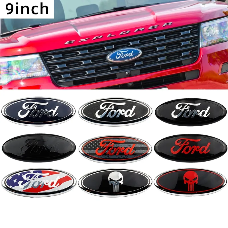 9-Inch Skull Black Oval Emblem For 2004-2014 F150 Front Grille Or Tailgate - CNPILI CAT