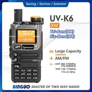 Quansheng UV-K6 Walkie Talkie Long Range AM/FM Two Way Radio 50-600 MHz Full Band High Power Portable Handheld Radio Type-C Charging