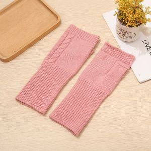 BLACKON Dài Ngón tay sương Len giả Xoắn Cánh tay Đan móc Găng tay Găng tay cụt ngón Ủ ấm cánh tay cho nữ Găng tay dệt kim Hàn Quốc