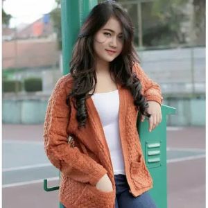 KARDIGAN POPCORN RAJUT POCKET CARD/NANAS POPCORN SWEATER CARDI / SWEATER RAJUT
