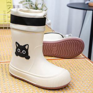 Prelesty Sepatu Sawah Wanita Rain Boots Proyek Kerja Anti Air Karet Petani Banjir Sepatu Hujan Cewek Keren Tidak Licin Kekinian 447