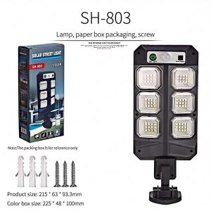 6000K Smart Solar Street Light with Motion Sensor and Remote Control 9000W Dusk to Dawn Outdoor LED Flood Light IP67 Waterproof for Courtyards and Playgrounds