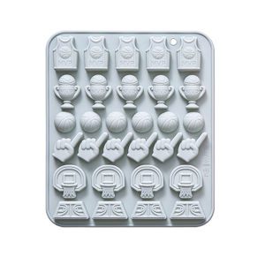 Ginca Basketball Chocolate Mold Theme Silicone Mold 30-Cavity Jersey Trophy Silicone Fondant Candy Baking Mould