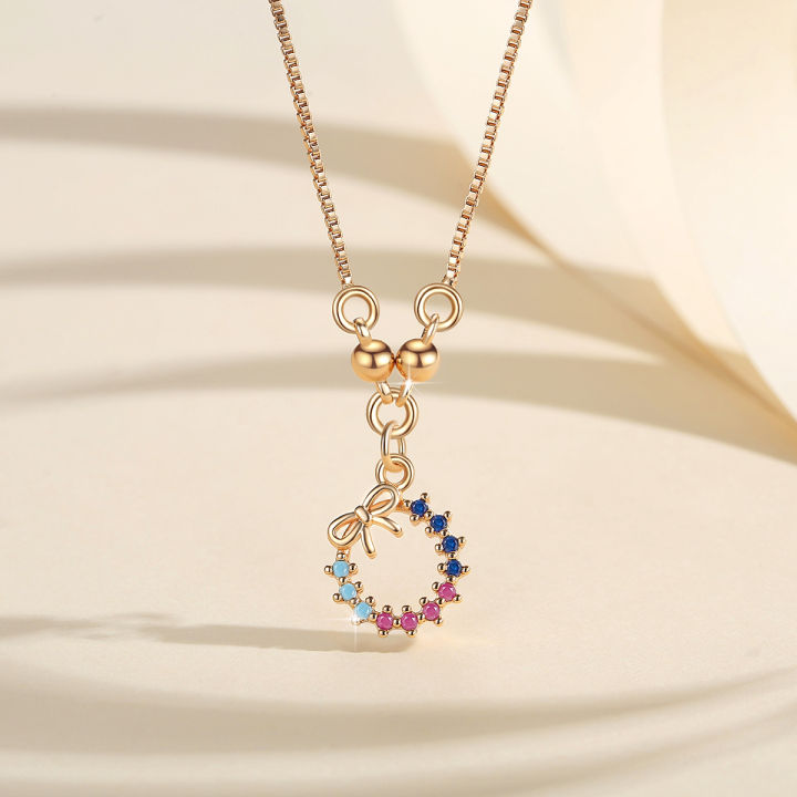 Y635%20%E3%80%90COD%E3%80%91Kalung%20Titanium%20Wanita%20Anti%20Karat%20Kristal%20Berlian%20Berwarna%20Mewah%20Emas%2018K%20Perhiasan%20korea%20liontin%20-%20Image%202