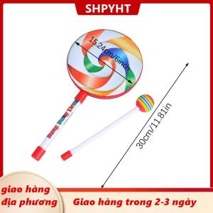[COD] SHPYHT Giao hàng địa phương 6inch 8inch 10inch kẹo mút tay trống nhạc cụ gõ đầy màu sắc đạo cụ khiêu vũ trẻ sơ sinh Đồ chơi âm nhạc hỗ trợ giảng dạy