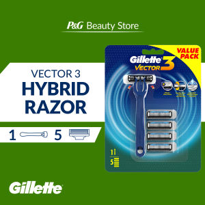 Gillette Vector 3 Vector3 Men’s Razor with 5 Razor Blade Refills