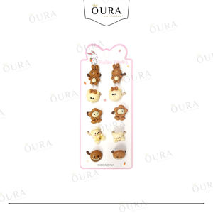 Ikat Rambut Set 10 Pcs Model 3D Kunciran Rabbit Bear Flower Cat One Set Korean Style Karet Anak Dewasa Perempuan Aesthetic Fashionable