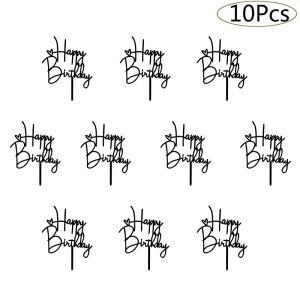 10pcs/bag Happy Birthday Cake Topper Acrylic Letter Cake Toppers Party Supplies Happy Birthday Cake Decoration Boy