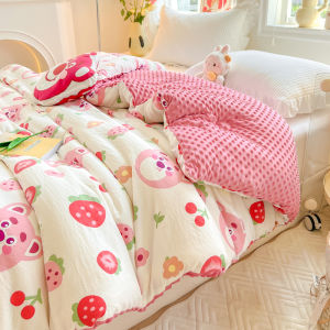 เกรด A ผ้าฝ้ายซักได้ 2 ชั้น หนาพิเศษ ผ้านวมใยถั่ว สีไม่ตกง่าย ละเอียดมาก ให้ความอบอุ่น เป็นมิตรกับผิว ผ้าห่ม ขนาด 150 x 200cm